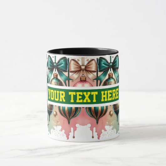 Christmas Bulbs Watercolour Coffee Mug マグカップ (中央)