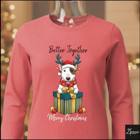 Christmas Bull Terrier Reindeer Gift Graphic トライブレンドＴシャツ