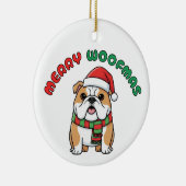 Christmas Bulldog Ornament: Merry Woofmas セラミックオーナメント (右)