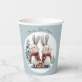 Christmas Bunny and gift, personalized  紙コップ (正面)