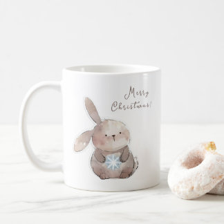 Christmas Bunny and Snowflake, personalized コーヒーマグカップ
