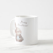 Christmas Bunny and Snowflake, personalized コーヒーマグカップ (正面左)