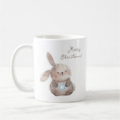 Christmas Bunny and Snowflake, personalized コーヒーマグカップ (左)