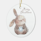 Christmas Bunny and Snowflake, personalized セラミックオーナメント (左)