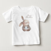 Christmas Bunny and Snowflake, personalized ベビーTシャツ (正面)