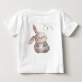 Christmas Bunny and Snowflake, personalized ベビーTシャツ (裏面)