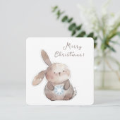 Christmas Bunny and Snowflake, personalized 招待状 (スタンド正面)