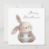 Christmas Bunny and Snowflake, personalized 招待状 (正面)