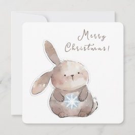 Christmas Bunny and Snowflake, personalized 招待状