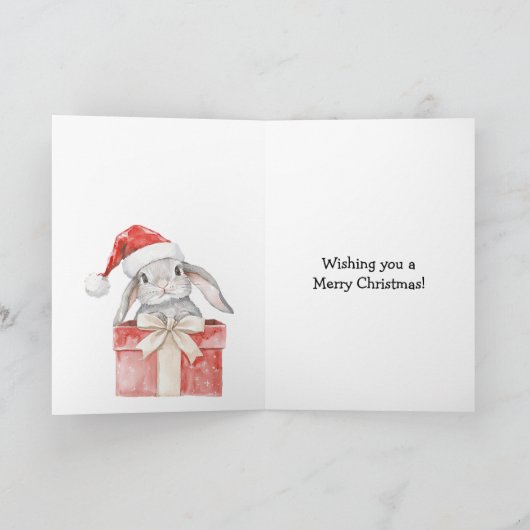 Christmas Bunny in a Box カード (内部)