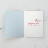 Christmas Bunny Rabbit Nibbling On a Candy Cane カード (内部)