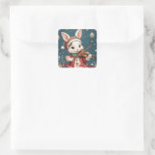 Christmas Bunny Sticker スクエアシール (バッグ)