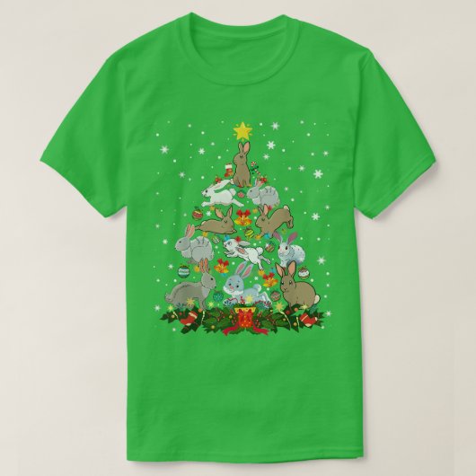Christmas Bunny Tree Funny Rabbit Lover Xmas Decor Tシャツ (デザイン正面)