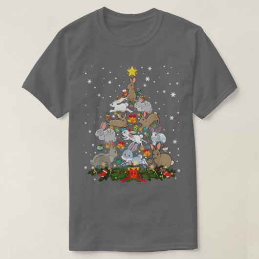 Christmas Bunny Tree Funny Rabbit Lover Xmas Decor Tシャツ (デザイン正面)