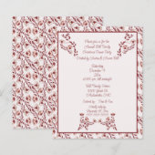 Christmas  Burgundy Floral Scandinavian Folk Art  (正面/裏面)