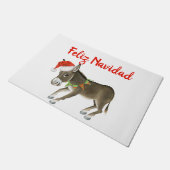 Christmas Burro Feliz Navidadカスタマイズ ドアマット (アングル)