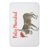 Christmas Burro Feliz Navidadカスタマイズ バスマット (正面縦)