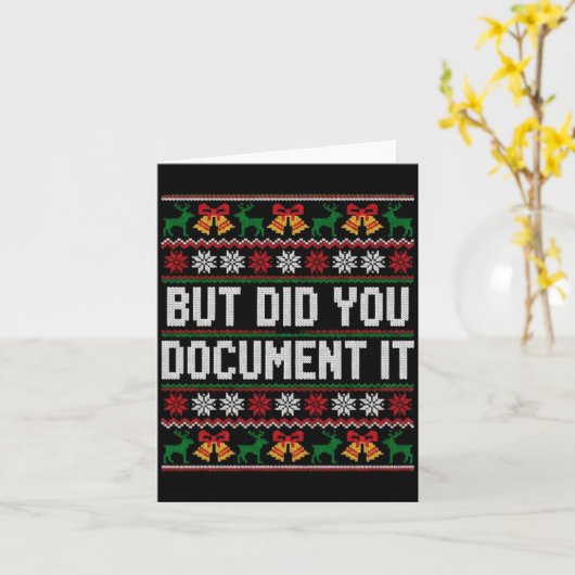 Christmas But Did You Doent It Ugly Office Party L カード (黄色い花)