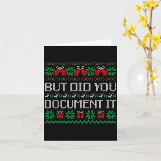 Christmas But Did You Doent It Ugly Office Party S カード (黄色い花)