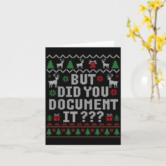 Christmas But Did You Doent It Ugly Office Sweater カード (黄色い花)