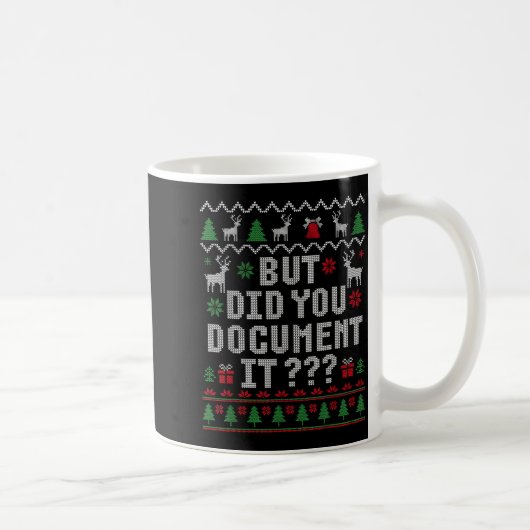 Christmas But Did You Doent It Ugly Office Sweater コーヒーマグカップ (右)