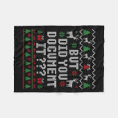 Christmas But Did You Doent It Ugly Office Sweater フリースブランケット (正面(横))
