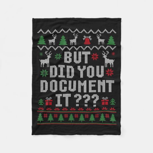 Christmas But Did You Doent It Ugly Office Sweater フリースブランケット (正面)