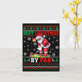 Christmas By Par Santa Sweater Playing Golf Golfer カード (黄色い花)