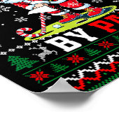 Christmas By Par Santa Sweater Playing Golf Golfer ポスター (角)