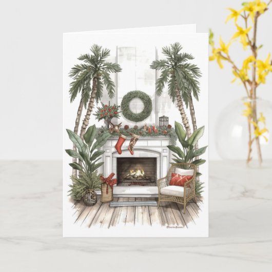 Christmas by the Palms カード (黄色い花)