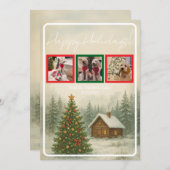 Christmas Cabin Holiday 招待状 (正面/裏面)