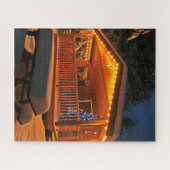  Christmas cabin snow night jigsaw puzzle ジグソーパズル (横)