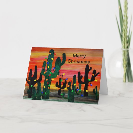 Christmas cactus Holiday greeting cards. シーズンカード (正面)