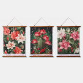 Christmas Cactus Wall Tapestry Bloom Bright Shine 吊り下げ型タペストリー (トリプル)