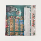 Christmas cafe bakery exterior with Christmas deco タペストリー (正面(横))