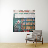 Christmas cafe bakery exterior with Christmas deco タペストリー (インサイチュ)