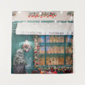 Christmas cafe bakery exterior with Christmas deco タペストリー (正面)