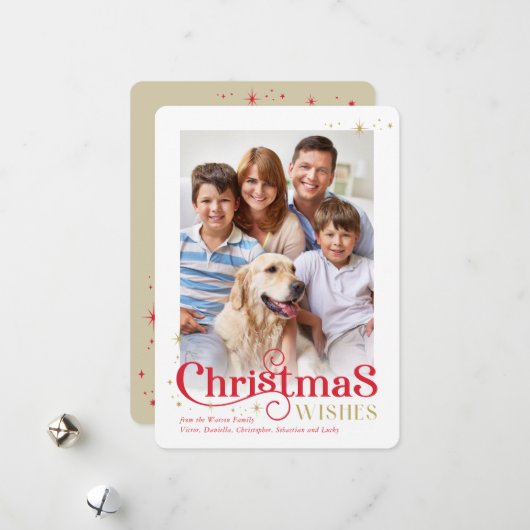 CHRISTMAS calligraphy stylish festive modern photo シーズンカード (正面/裏面インサイチュ)