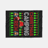Christmas Camng Crew Xmas Sweater Santa Camper Cam フリースブランケット (正面(横))