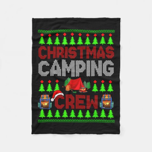 Christmas Camng Crew Xmas Sweater Santa Camper Cam フリースブランケット (正面)