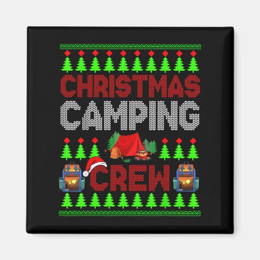 Christmas Camng Crew Xmas Sweater Santa Camper Cam マグネット (正面)