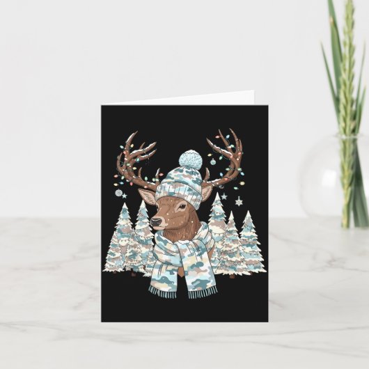 Christmas Camo Hunting Reindeer Pajamas With Deer  カード (正面)