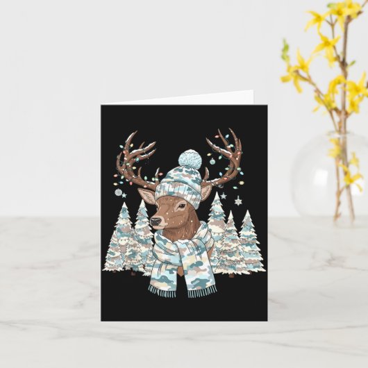 Christmas Camo Hunting Reindeer Pajamas With Deer カード (黄色い花)