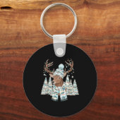 Christmas Camo Hunting Reindeer Pajamas With Deer  キーホルダー (正面)