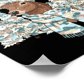 Christmas Camo Hunting Reindeer Pajamas With Deer  ポスター (角)