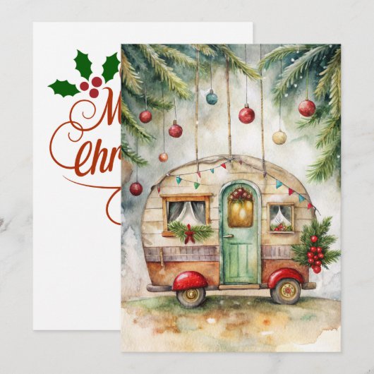 Christmas Camper Greeting Card シーズンカード (正面/裏面)