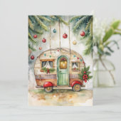Christmas Camper Greeting Card シーズンカード (スタンド正面)