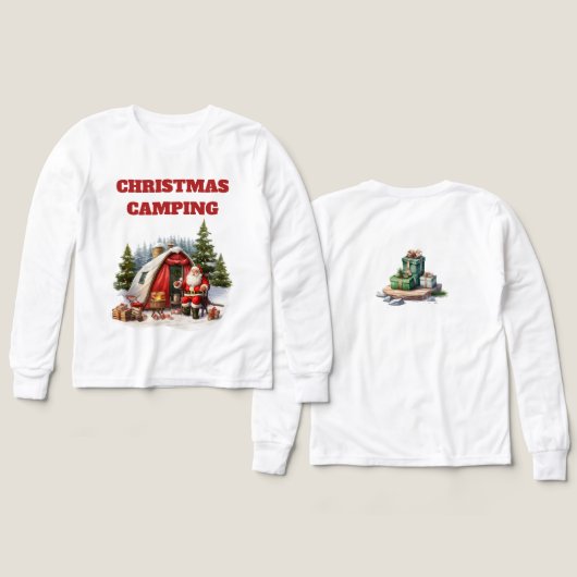 Christmas Camping Girls Long Sleeve  (デザイン 正面＆背面)