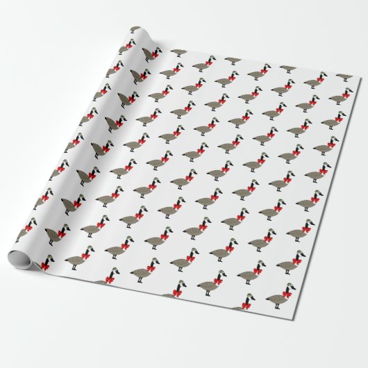 Christmas Canadian Geese Wrapping Paper ラッピングペーパー (アンロールド)