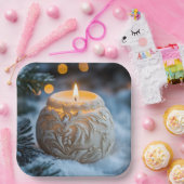 Christmas Candle ペーパープレート (パーティー)